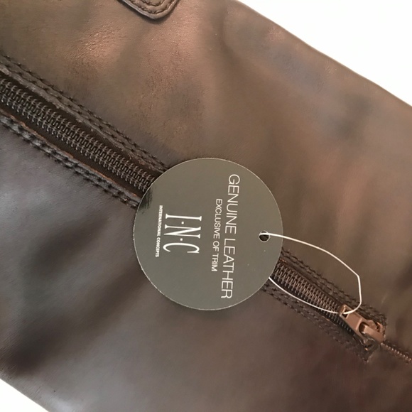 NWT INC leather brown high boots - Picture 9 of 9